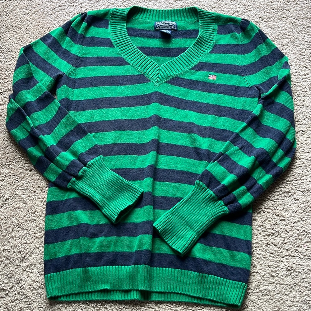 Ralph Lauren Green and Navy Sweater